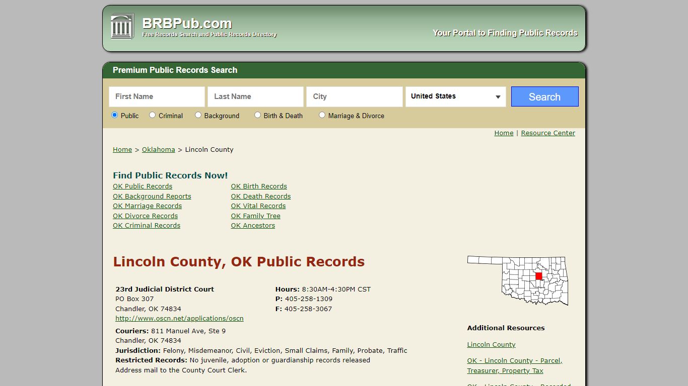 Lincoln County Public Records | Search Oklahoma Government Databases
