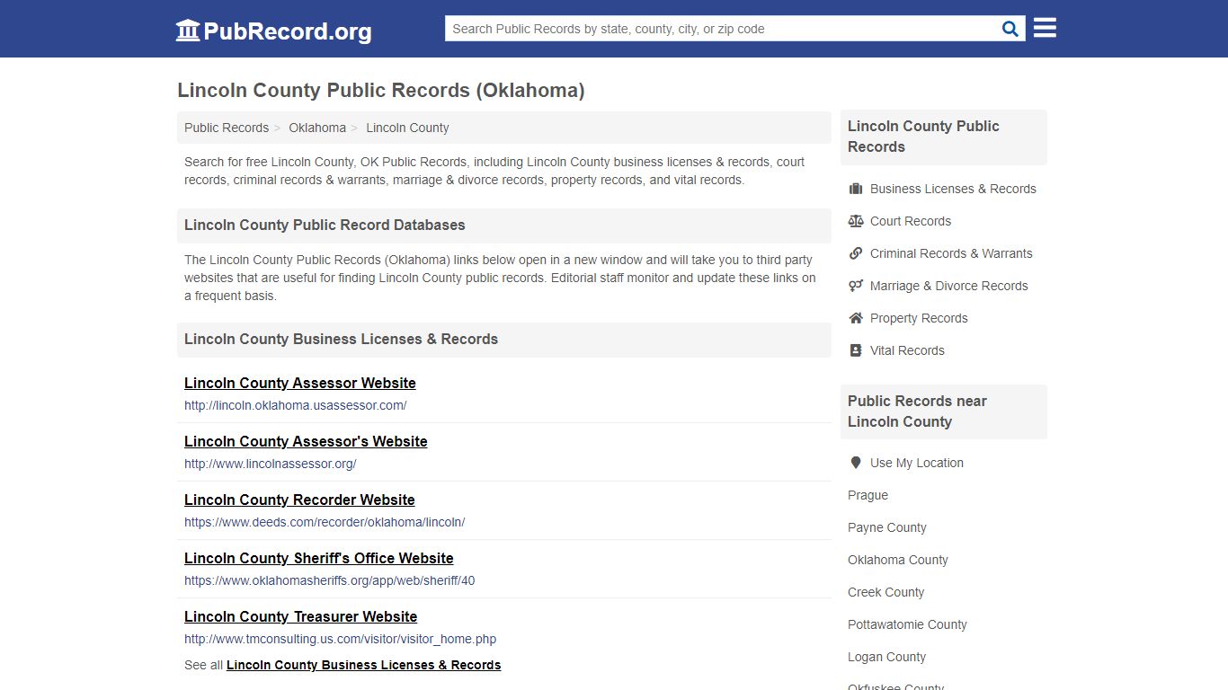 Free Lincoln County Public Records (Oklahoma Public Records)