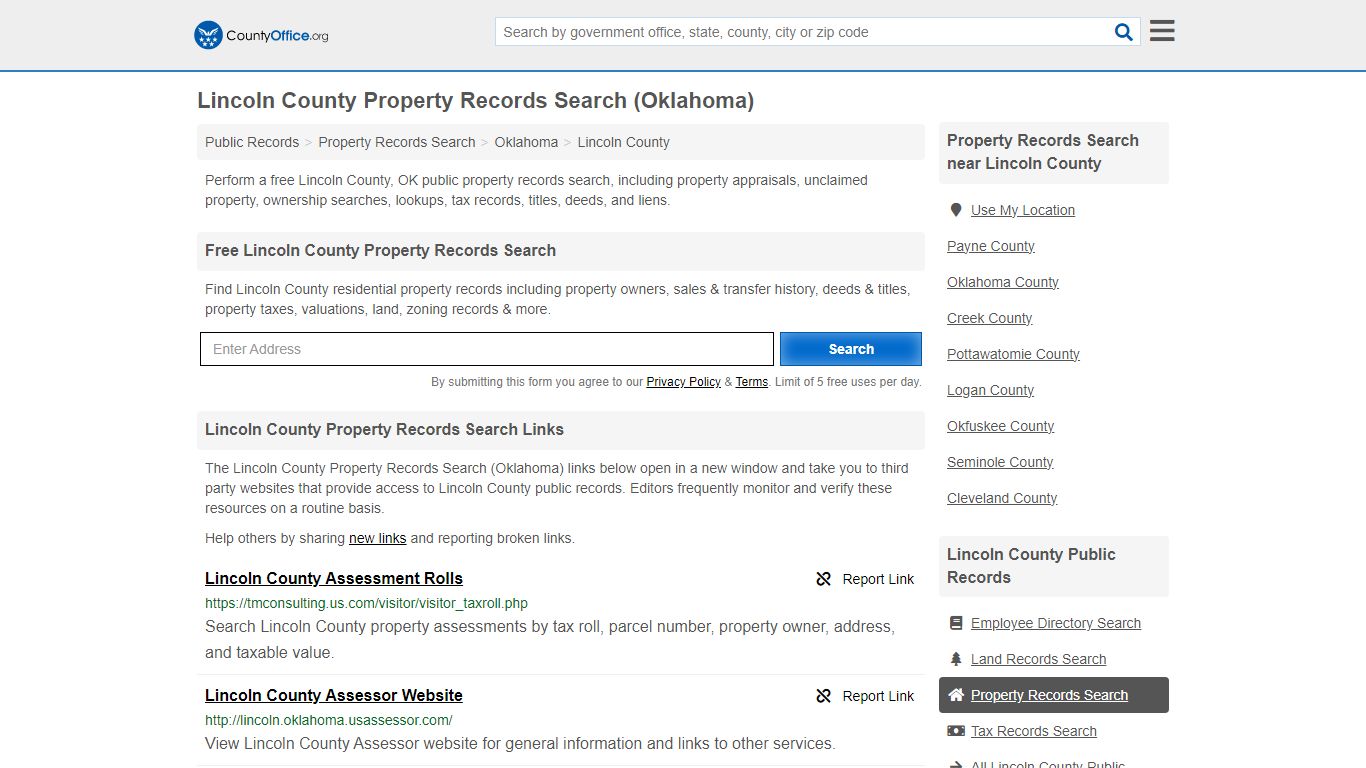 Lincoln County Property Records Search (Oklahoma) - County Office